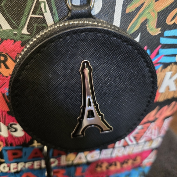 Karl Lagerfeld Paris Multicolor Logo Print Zipper Tote Bag - Picture 4 of 8